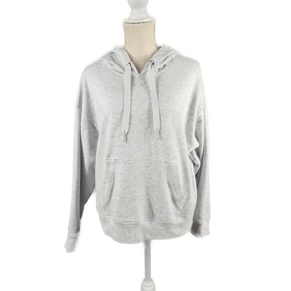 Calvin Klein Performance Women's Large Pullover Hoodie Gray Oversized Pocket